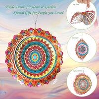 FONMY Wind Spinner Mandala Starry Sky 12 inch 3D Stainless Steel - 12inch / Multicolor - image 2