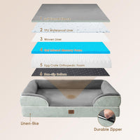 EHEYCIGA Orthopedic Dog Beds Large Sized Dog - Greyish Green / 36.0"l X 27.0"w X 6.5"th - image 4