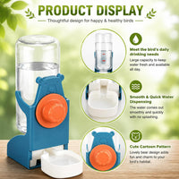 No-Mess Automatic Bird Feeder, Parakeet Cage Accessories – Essentials for Birds - Feeder + Drinking Bottle - image 3
