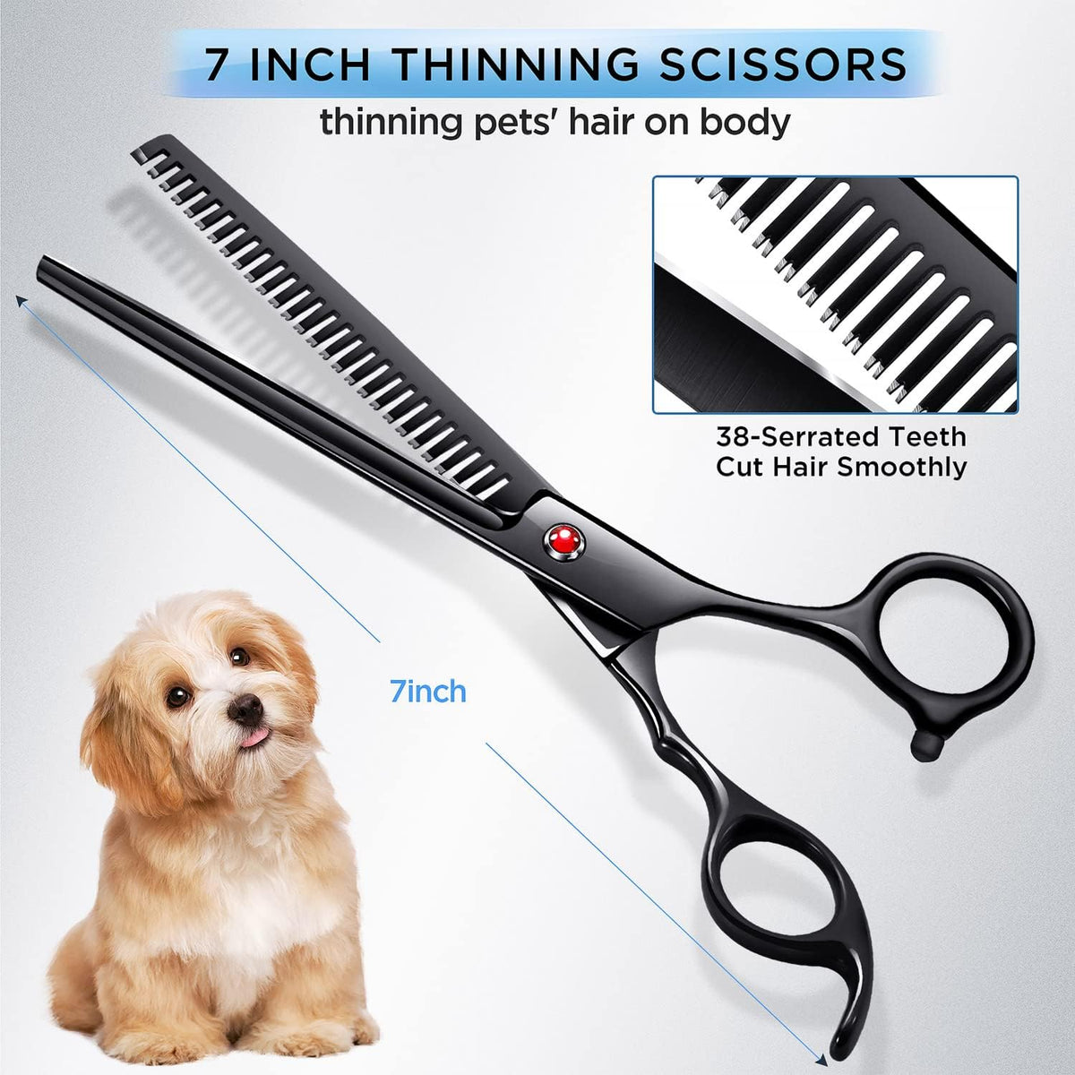 Gimars Titanium Coated Professional 6 in 1 4CR Stainless Steel Dog - 7inch Black 6 in 1 Professional - image 4