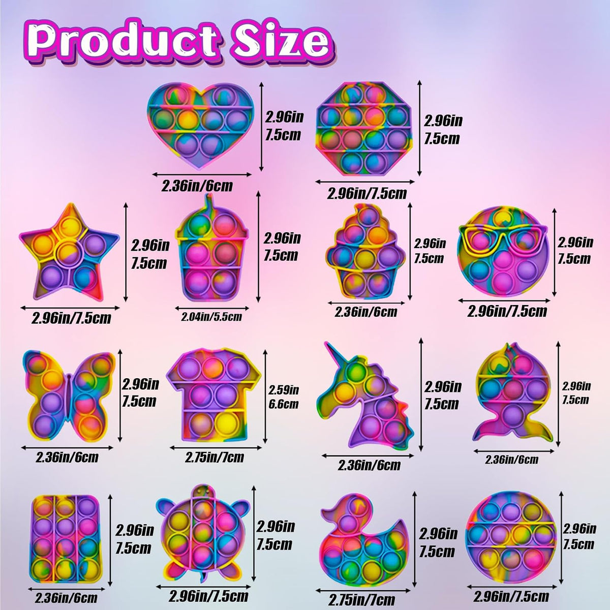 14 Pack Pop Fidget Sensory Toys Party Favors for Kids Toddlers - image 2