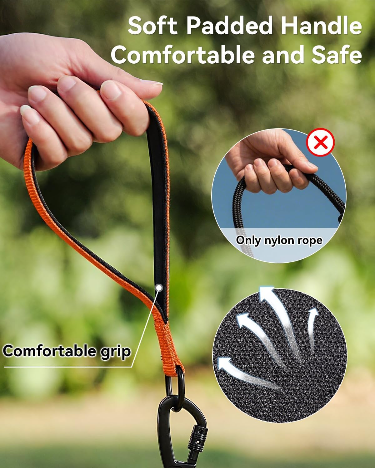 Joytale Long Dog Leash for Yard Tie Out & Recall Training - Orange / 15FT - image 3