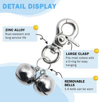 Bells for Dog Collars - 2 Pack Pet Hanging Ring Bell Accessories for Dog & Cat, Pet Pendant Collar - Silver & Silver - Gloss / Small - image 2