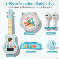 Kids Guitar for Girls,Wooden Musical Instruments Toy for Toddlers – Fun for Kids & Family - Blue for Boys - image 2