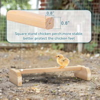PETSFIT Baby Chick Roosting Bar, Anti-Rotation, Solid Wood - 15.6"L×5.7"W×2.6"H / Wood - image 2