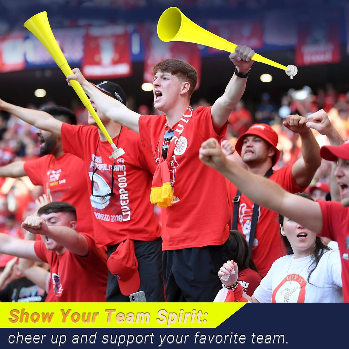 Collapsible Stadium Horn 24 Inch Vuvuzela Trumpet Blow Horns - Yellow - image 3