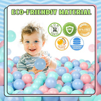TRENDBOX Ball Pit Balls Plastic Balls for Ball Pit Pool Playpen - Macaroon Tri-color / 100 pcs (Pack of 3) - image 3