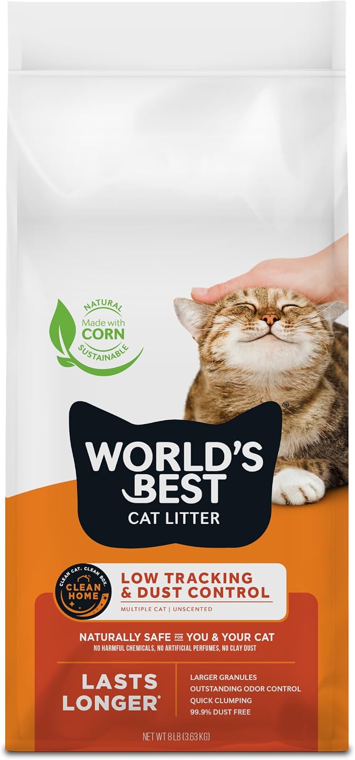 World's Best Cat Litter Low Tracking & Dust Control, Unscented - 8lb - image 2