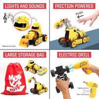 MOBIUS 7-in-1 Take-Apart Construction Truck Set with Drill - 7 in 1 Construction Playset With Accessories - image 2
