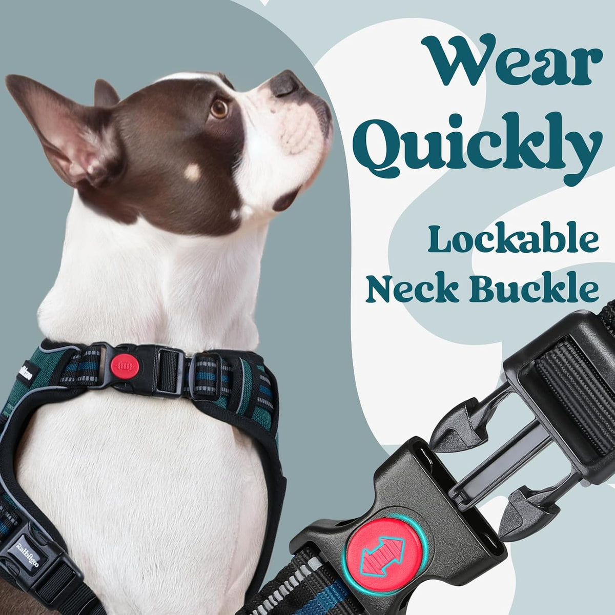 rabbitgoo Dog Harness for Large - Blue Coral / X-large - image 2