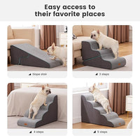 Gardner Pet Dog Stairs for Small Dogs 16.5" H, 2 in 1 Transformable 3-Step Pet Stairs and ramp, Dog Steps for Couch (13-20 in) with Durable Non-Slip Waterproof Cover and CertiPUR-US Certified Foam
