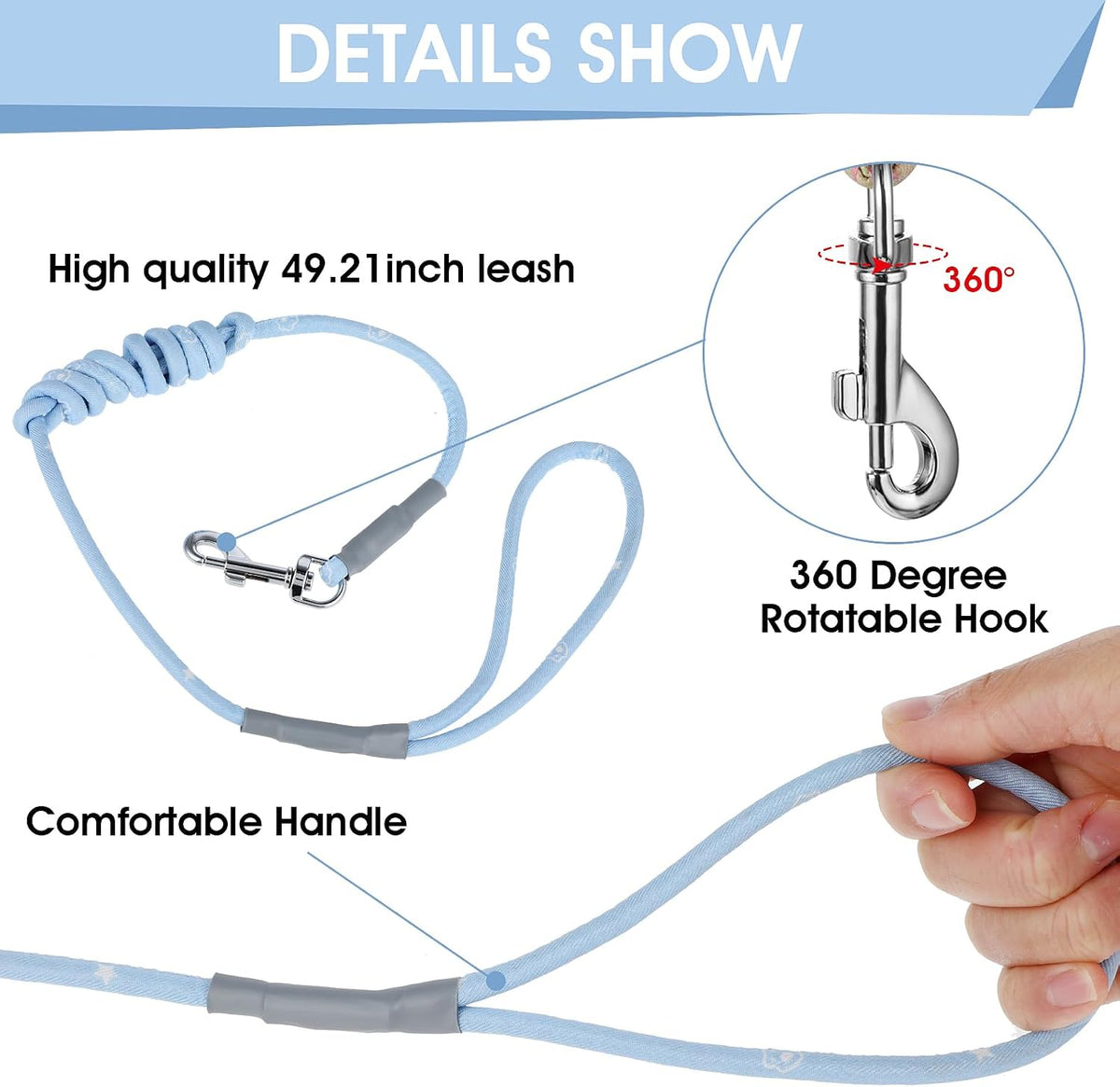 TIESOME Cat Harness and Leash Set - Sky Blue - image 4
