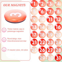 Tellegloww 1-31 magnetic calendar numbers in dark rainbow glass - view 24