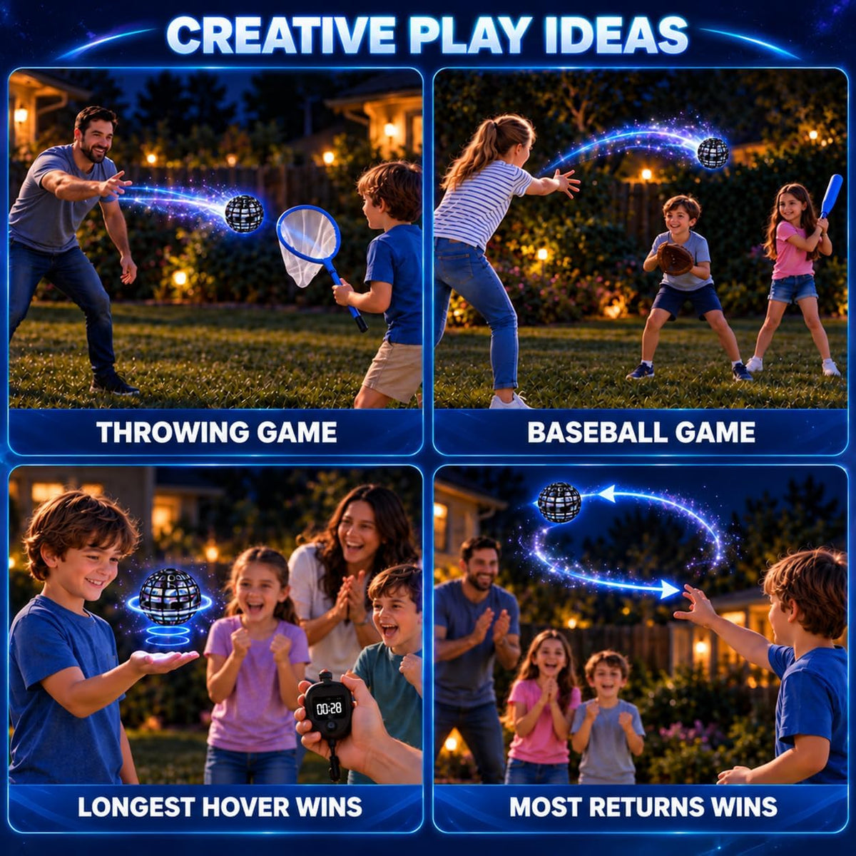 LEMATRIX Flying Orb Ball Toy - Black - image 3