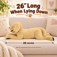 LotFancy Dog Stuffed Animals Plush - Beige / 26 inch (Pack of 3) - image 3