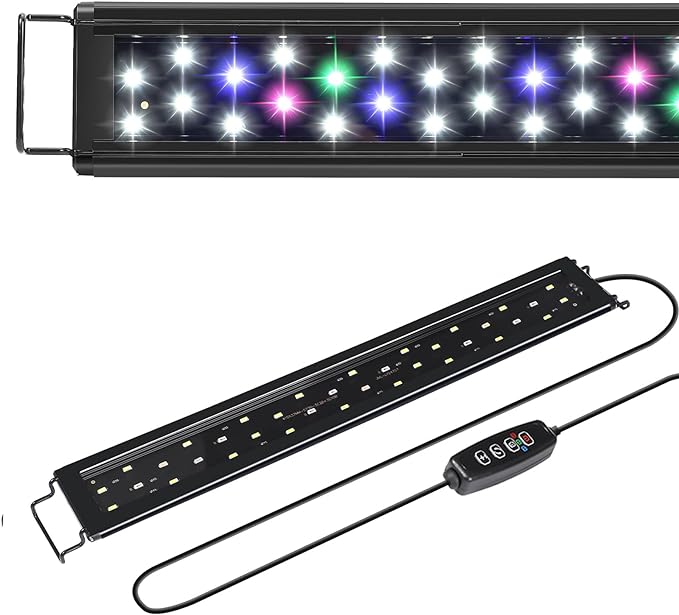 AQUANEAT LED Aquarium Light 48 to 54 Inch with Timer, auto on Off, Adjustable Brightness, Full Spectrum, Daylight Moonlight Mode, for Fresh Water Low-to-Mid Light Plants