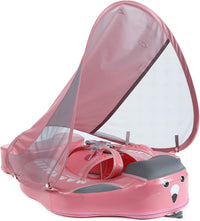 Mambobaby Float with Canopy, UPF 50+ Baby Swim Float – Fun for Kids & Family - Deluxe Pink