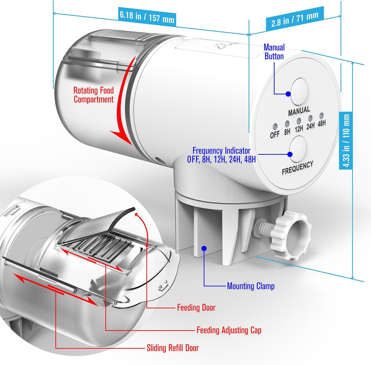 Automatic Fish Feeder Dispenser for Aquarium - White - image 3