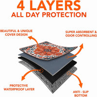 PUPIBOO Washable Pee Pads for Dogs and Cats - Colorful Medallion / 72 x 72 Inch (Pack of 1) - image 3