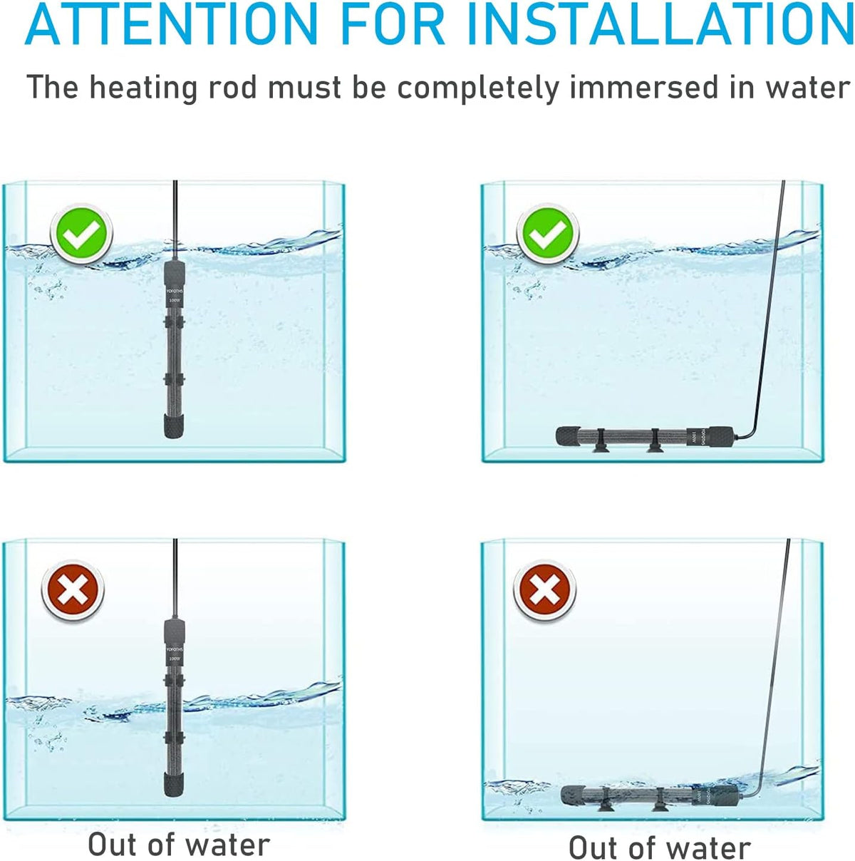 YukiHalu Small Submersible Aquarium Heater - 25 Watts - image 4