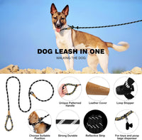Slip Lead Dog Leash Reflective Training Durable Braided Rope Leashes – Essentials for Dogs - Black / 1PC Large 1/2in x 6ft - image 2