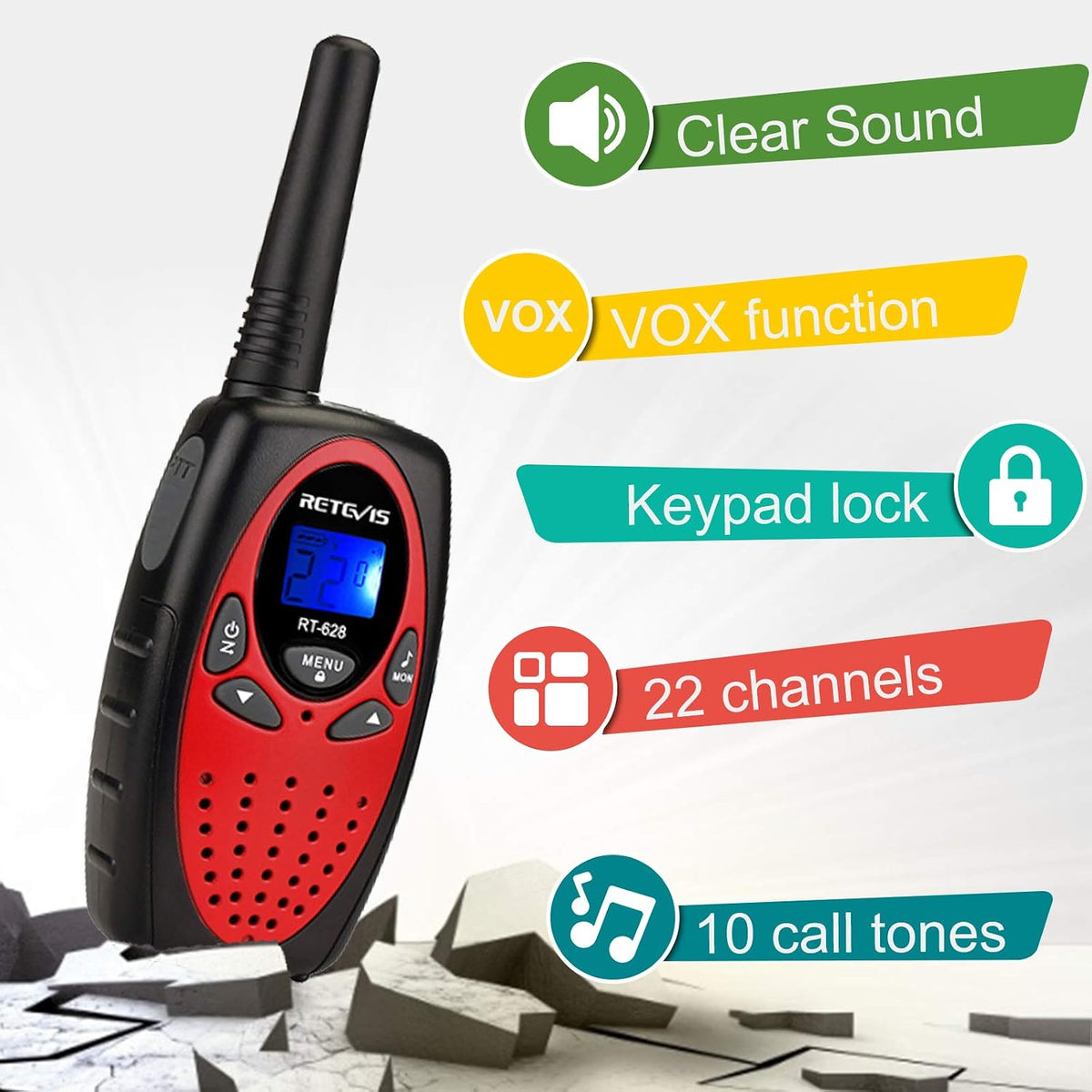 Retevis RT628 Walkie Talkies for Kids - Red / 4 - image 3