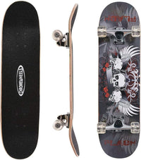 ChromeWheels 31 inch Skateboard Double Kick Skate Board Cruiser - Gray