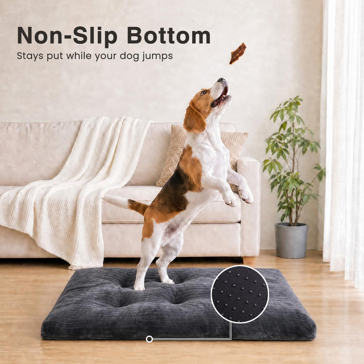 KSIIA Washable Dog Crate Bed Kennel Mat for Large Dogs - Gray / 35.0"L x 23.0"W x 3.0"Th - image 4