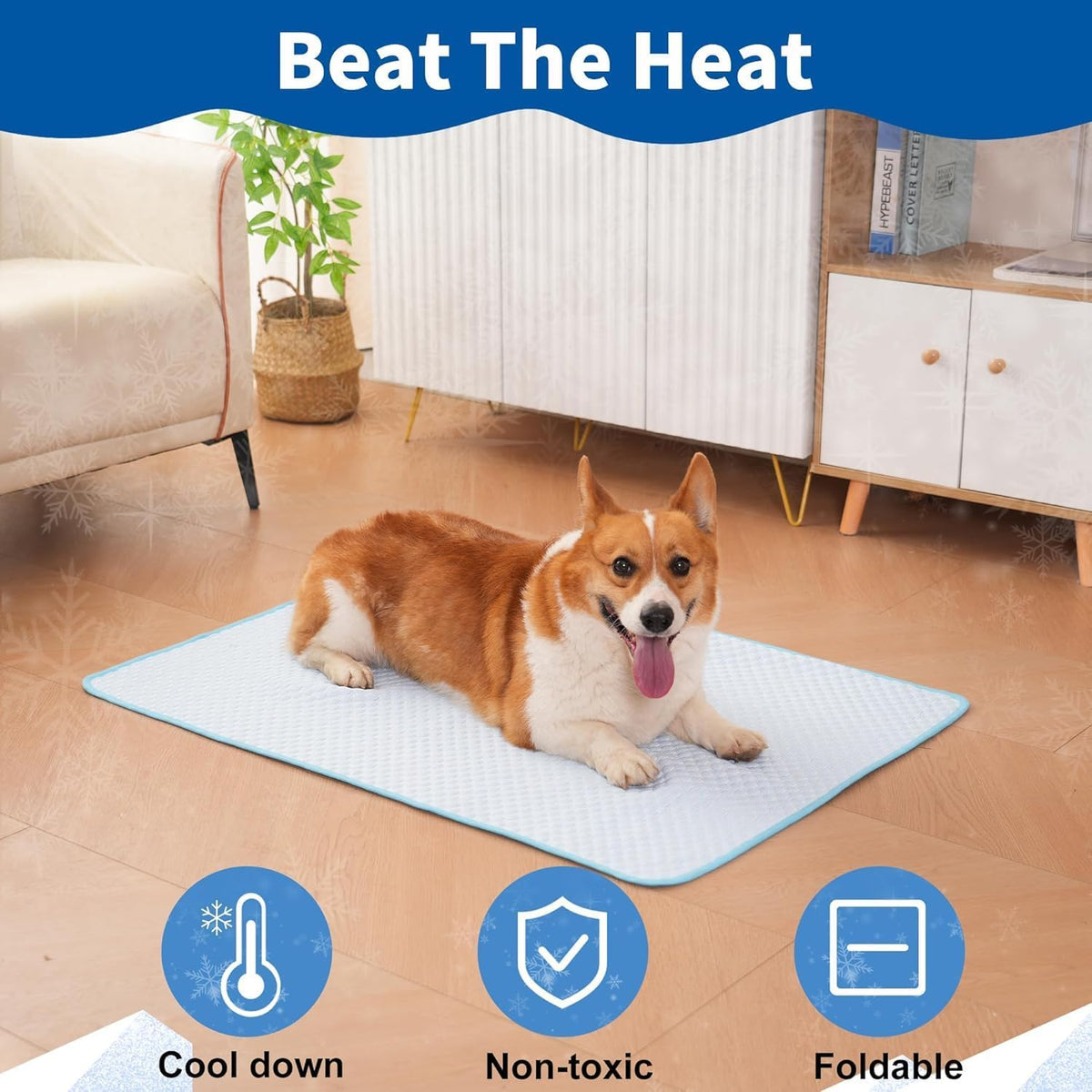 Cooling Mat for Dogs, 35"x23" Thick & Double-Sided Dog Cooling Mat, Self-Cooling Dog Bed - XXL - 51 x 38 Inch - image 4