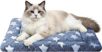 Dog Bed Mat,Reversible & Ultra Soft Kennel Pad-Machine Washable Pet Bed for Dogs & Cats-All-Weather - 18.0" L x 14.0" W x 1.5" Th / NavyBlue&Stars