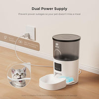 Automatic Cat Feeder - 3L Pet Dry Food Dispenser with Timed Programmable Portion Control, Dual Power Backup, Easy Set Up, 10 Meals Per Day for Cats and Puppies（Remote Not Supported）