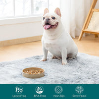 vancasso Ceramic Slow Feeder Dog Bowls - S-0.6 Cups / Brown - image 3