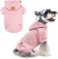 Small Dog Hoodie,Warm Winter Dog Sweater with Pocket & Leash Hole – Essentials for Dogs - Pink / M (Back: 16",Chest: 22", Neck: 13")