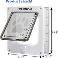 Wordcam X-Large Robust Cat Door for Interior/Exterior - White / Medium - image 2