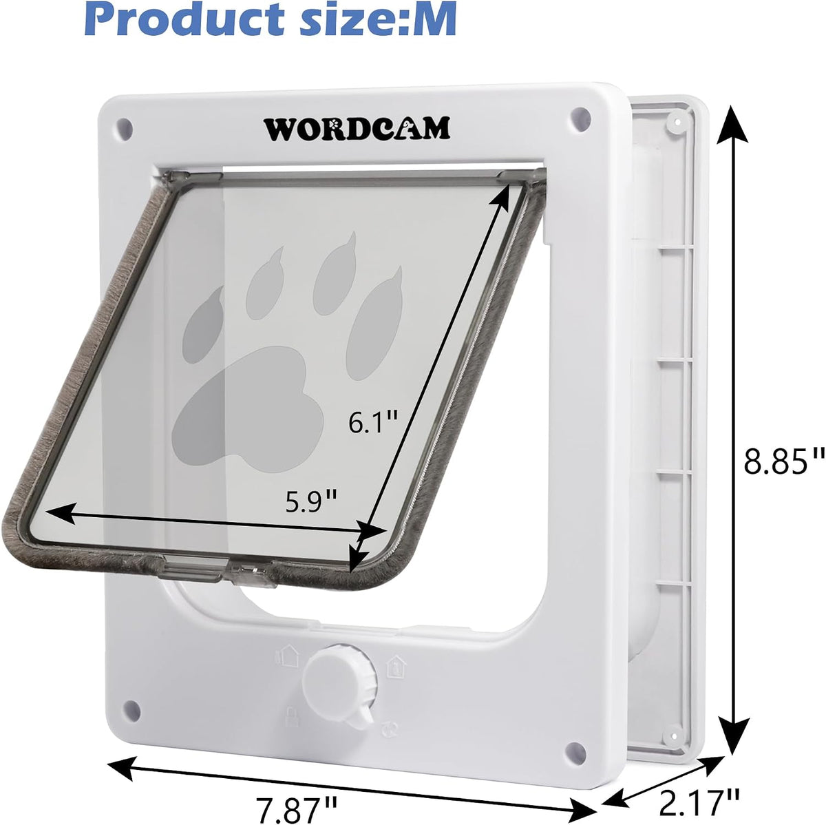 Wordcam X-Large Robust Cat Door for Interior/Exterior - White / Medium - image 2