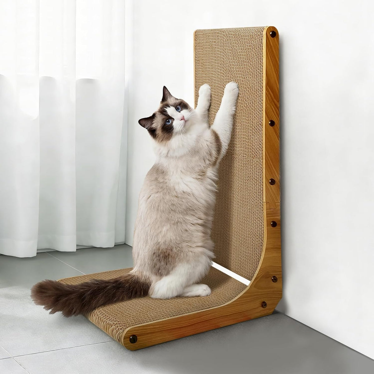 Cat Scratcher, L-Shaped Cat Scratching Pad with Box - 23 Inch - image 3