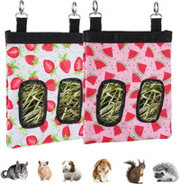 DZWLKJ 2 Pack Hay Feeders, Guinea Pig Rabbit Hay Feeder - (Watermelon+Strawberry) 2pack / M -11"x 9"x 1"