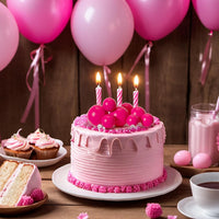 ASTARON 20 Pcs Gold Balls Cake Topper Decorations for Birthday Cake - Hot Pink - image 4