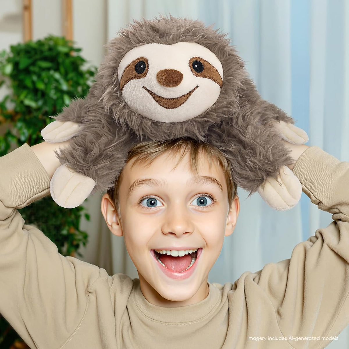 Capybara Stuffed Animals, Microwavable Stuffed Animal Adorable Fluffy Capybara Plush for Warmth - Sloth - image 2