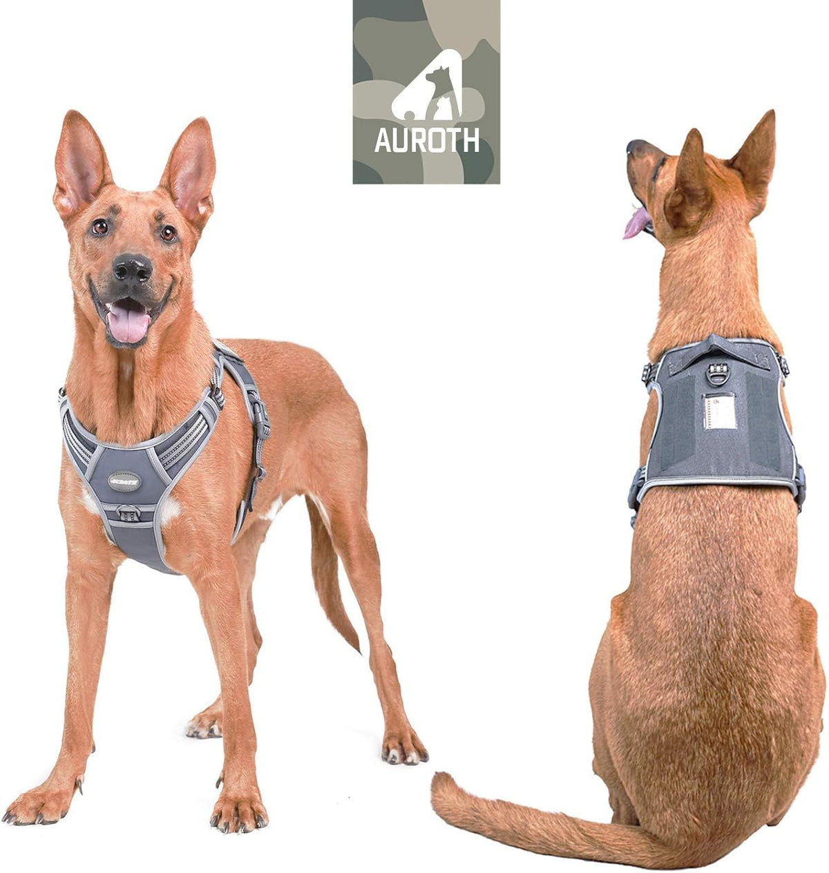 AUROTH Dog Harness for Large Dogs - Grey / XL(Neck:20-31",Chest:26-42"),75-135 lbs - image 2