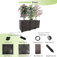 Raised Garden Bed Large Planters for Outdoor Plants Deepened Plant pots Planter Box Elevated Garden Patio Balcony Deck to Planting Flowers Vegetables Tomato and Herbs