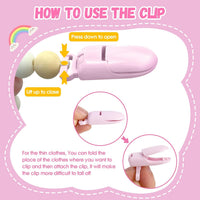 Aori Pacifier Clips for Rebron Baby Dolls Pacifier Holders Silicone - Pink Rainbow - image 4