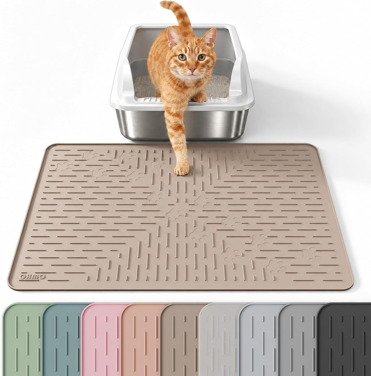 OHMO Large Cat Litter Mat - Beige / 23.5x16"