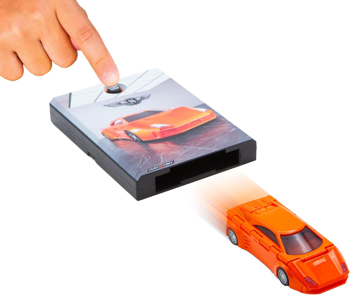 FLAT 2 FAST Original Speed Card Racer - Supercar - 1 Pack / Solar Orange