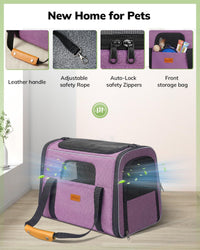 Morpilot Cat Carrier Soft for Large Medium Cats and Puppy up to – Essentials for Dogs - Purple / 17.3"L x 12.2"W x 13.4"H - image 4