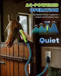 Cordless Horse Clippers, Professional Pet Grooming Clippers, 2 Speed Pet Trimmer with 4 Magnetic Guide Comb, Detachable Blade, Low Noise< 50db for Horse,Pony,Cat,Dog,Goat
