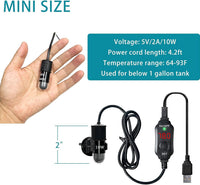 USB 10W Mini Submersible Aquarium Heater Adjustable Fish Tank Heater – Essentials for Fish - 10 Watts(USB) - image 2