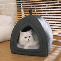 Amazon Basics Cat Bed Cave - Grey / L-17.5"×17.5"×17.5" - image 4