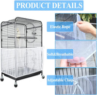 ASOCEA Extra Large Bird Cage Seed Catcher Guard Universal Birdcage - White - image 3