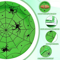 Gistome 96-piece Halloween spider web tableware set with plates, napkins and forks - view 8